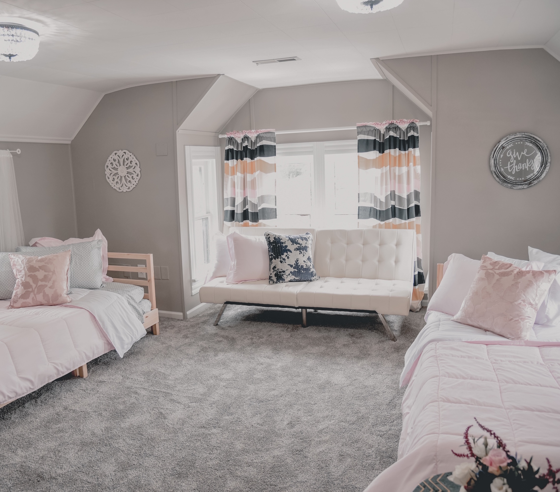 The Bridal House rec room arranged for guests to relax